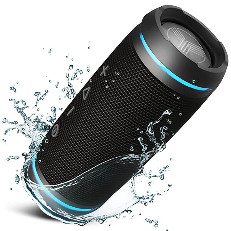 HD77 Ultra Premium Bluetooth Speaker Loud 360&deg; HD Surround Sound Wireless Dual Pairing Best 25W Stereo Loudest Bass 20H Battery IPX6 Waterproof Sports Outdoor Portable Blue Tooth