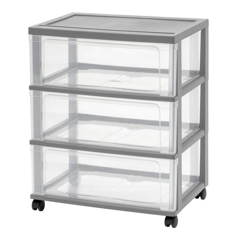 IRIS 3 Drawer Wide Chest, 1 Pack, Gray