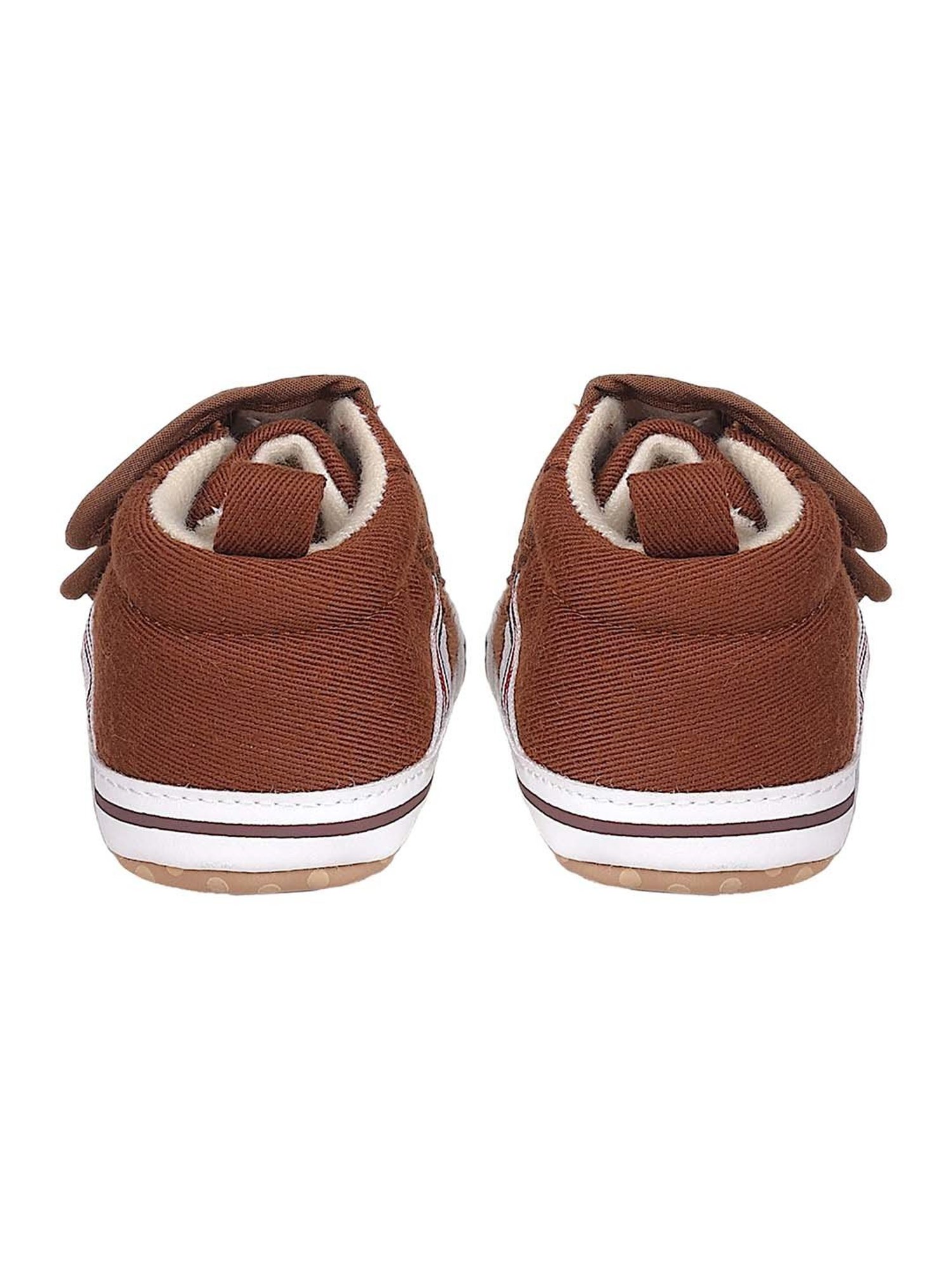 Baby Moo Kids Brown & White Velcro Shoes