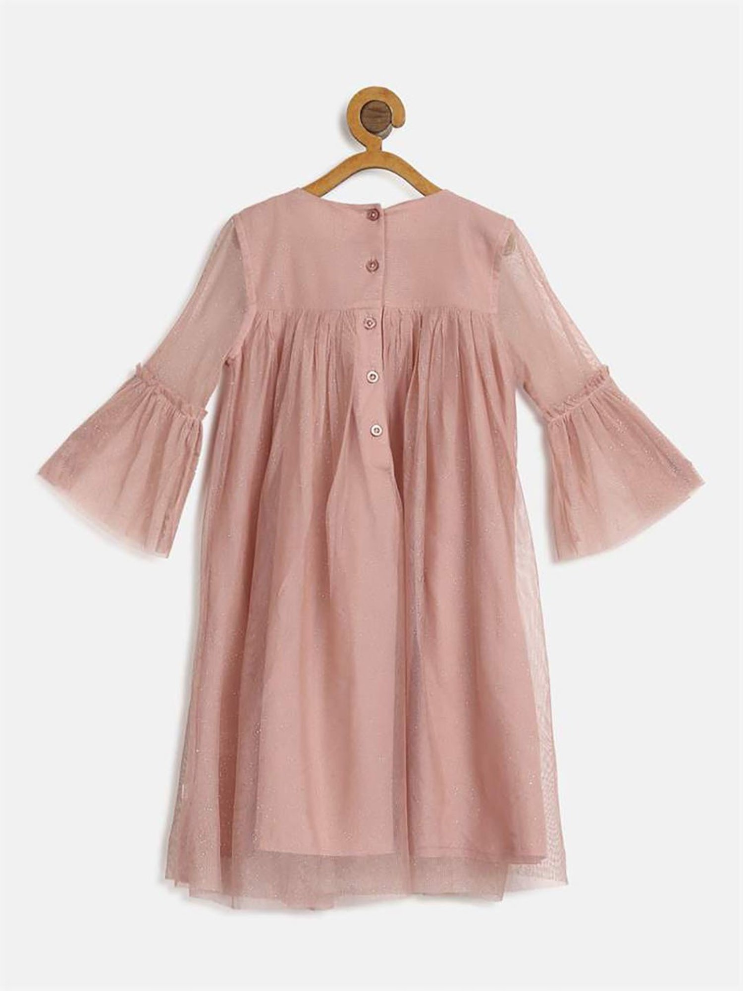 H by Hamleys Girls Pink Self Design Dress