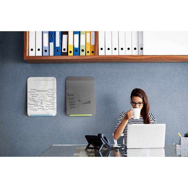 Link Board Magnetic Whiteboard 24"H x 18"W Soft Blue Base/White Face