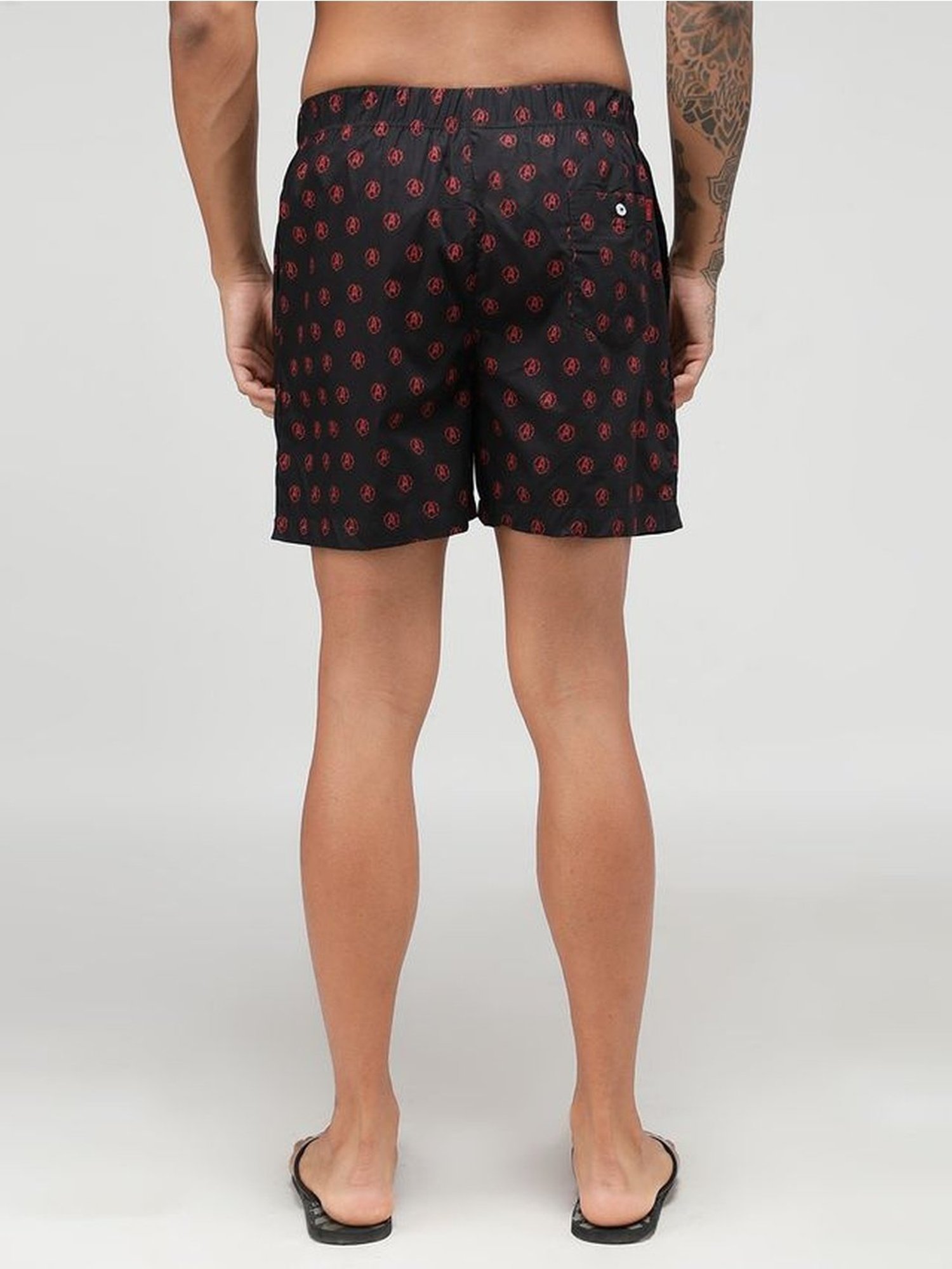 Zoiro Black Cotton Regular Fit Printed Boxers