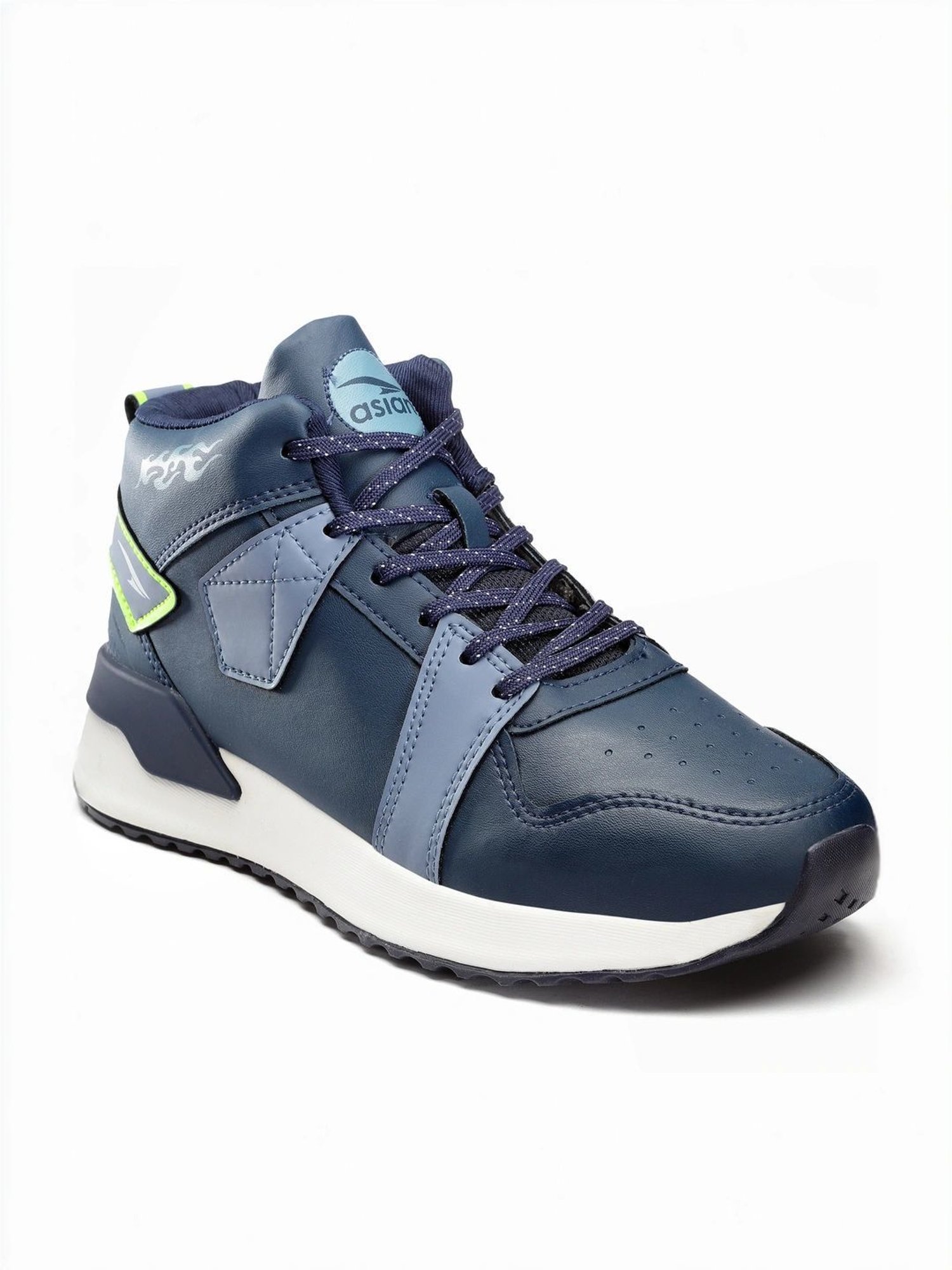 Asian Men's Navy Ankle High Sneakers