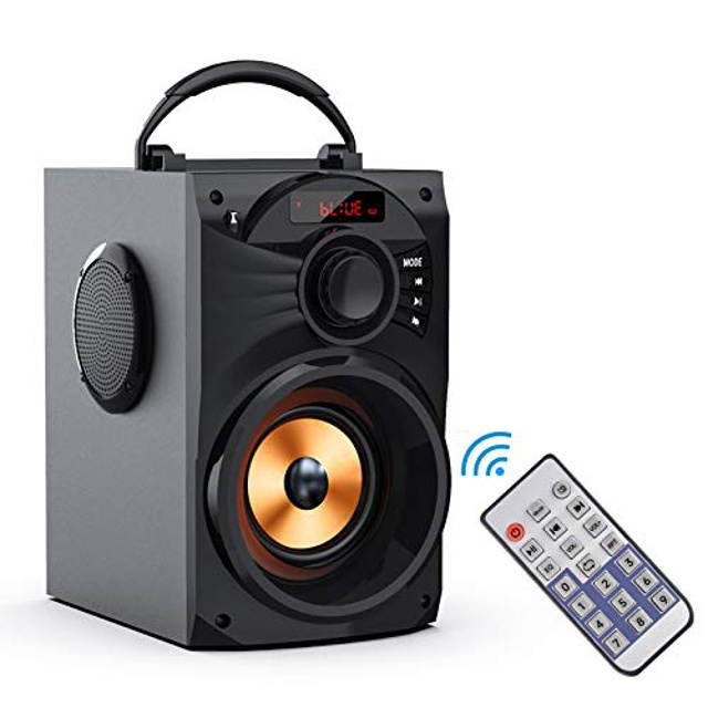 Portable Bluetooth Speaker Subwoofer Heavy Bass Wireless Outdoor/Indoor Party Speaker Line in Speakers Support Remote Control FM Radio TF Card LCD Display for Home Party Phone Computer PC?Travel