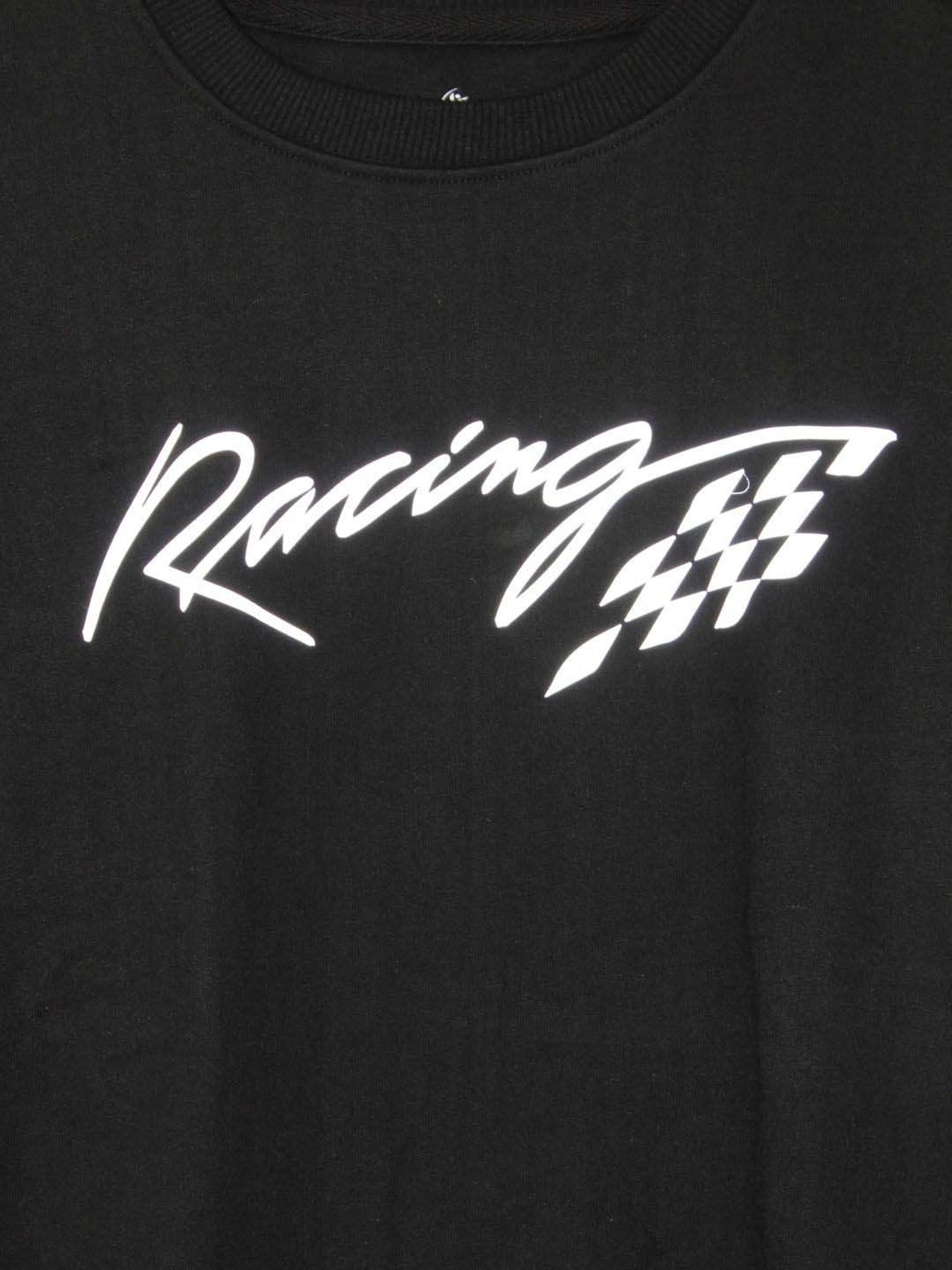 Kiddopanti Kids Jet Black & Beige Printed Full Sleeves Sweatshirt Set