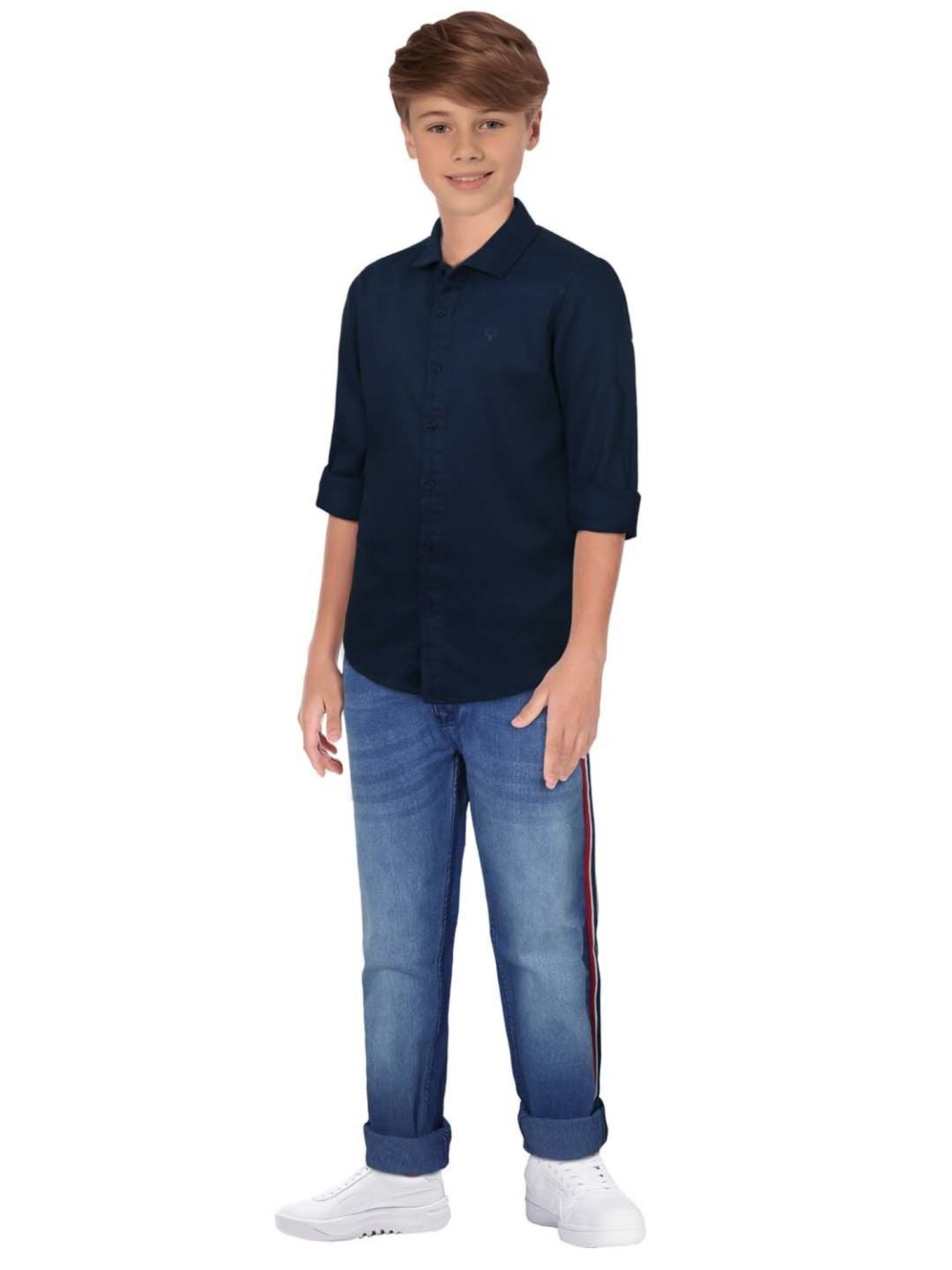 Allen Solly Junior Navy Logo Full Sleeves Shirt