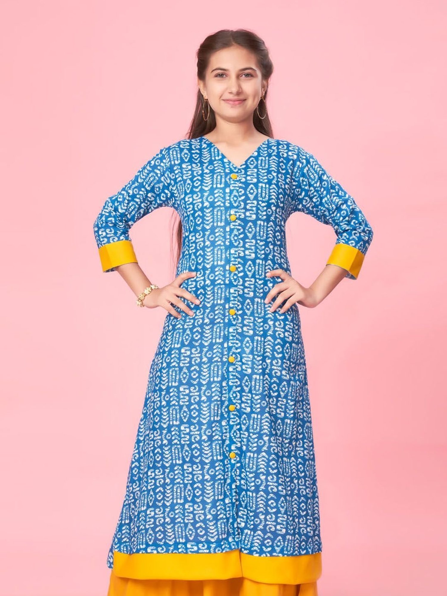 Aarika Kids Blue Printed Kurti