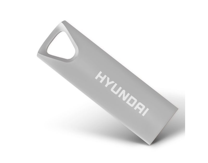 Hyundai Bravo Deluxe Keychain USB 2.0 Flash Drive 32GB Metal Silver - U2BK/32GAS