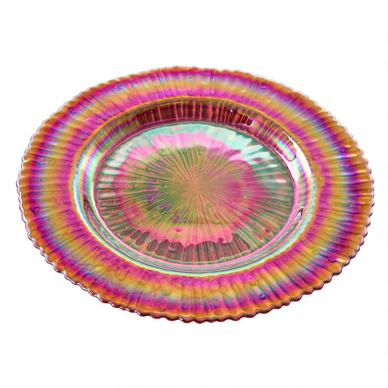 Gibson Elite Handmade Glass 2 PC Set 12.5 Inch Charger Plate in Red