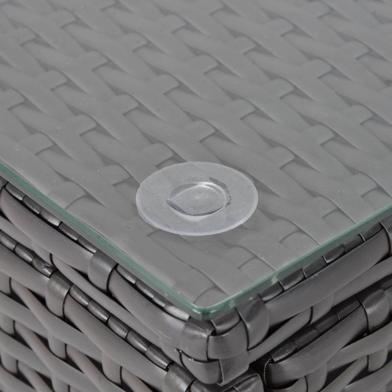 7pc Rattan Wicker Patio Sofa Set with End Table & Cushions - Art Leon