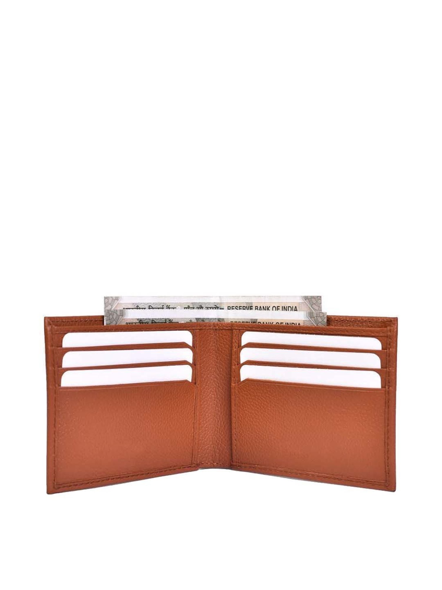 BELWABA Tan Casual Leather Bi-Fold Wallet for Men