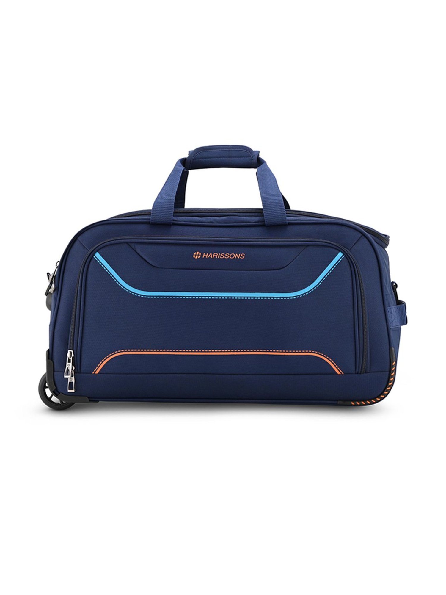 Harissons Blue & Orange Printed Large Duffel Trolley Bag - 24 inch