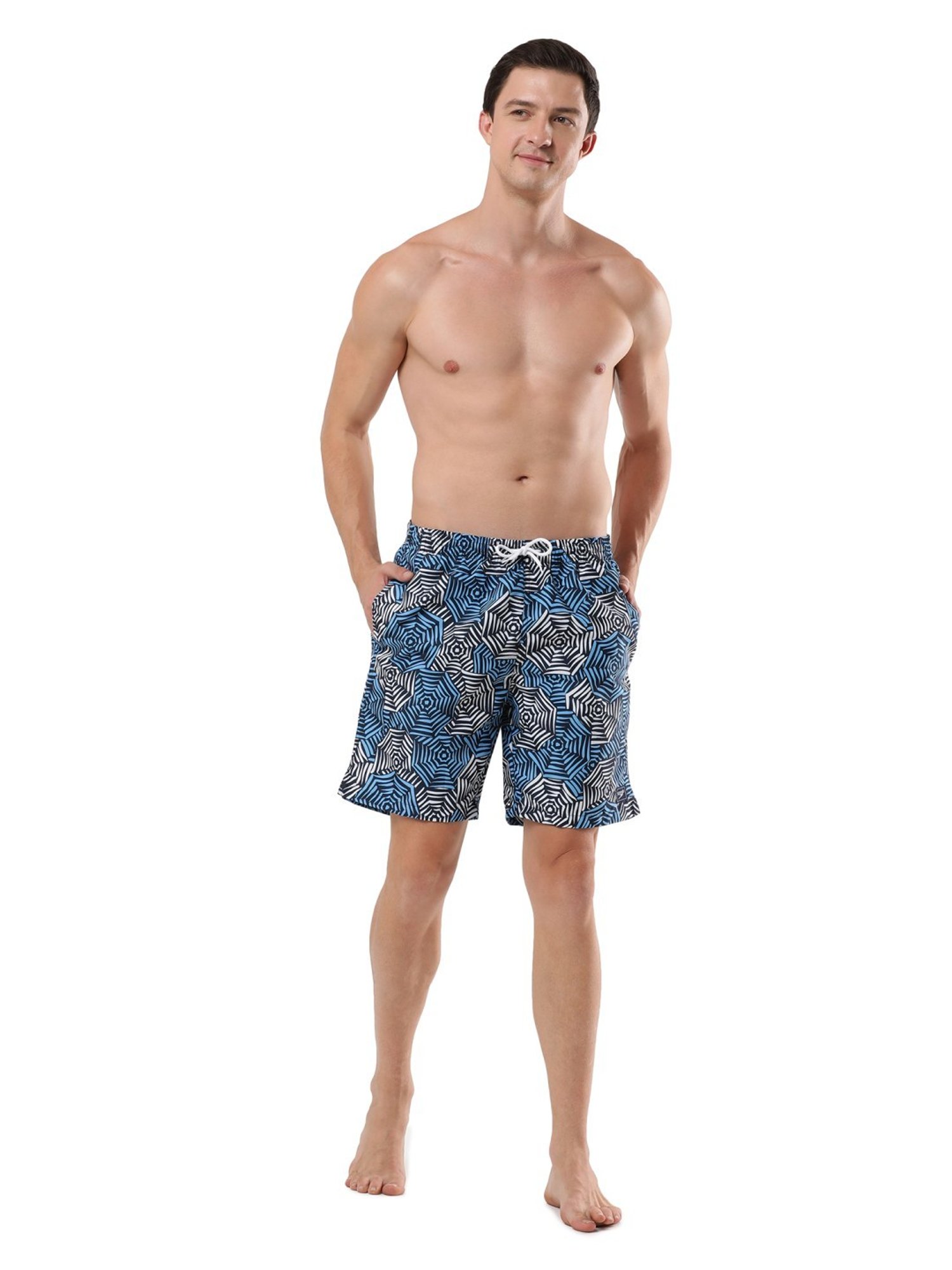 Speedo Pure Blue Regular Fit Printed Swim Shorts