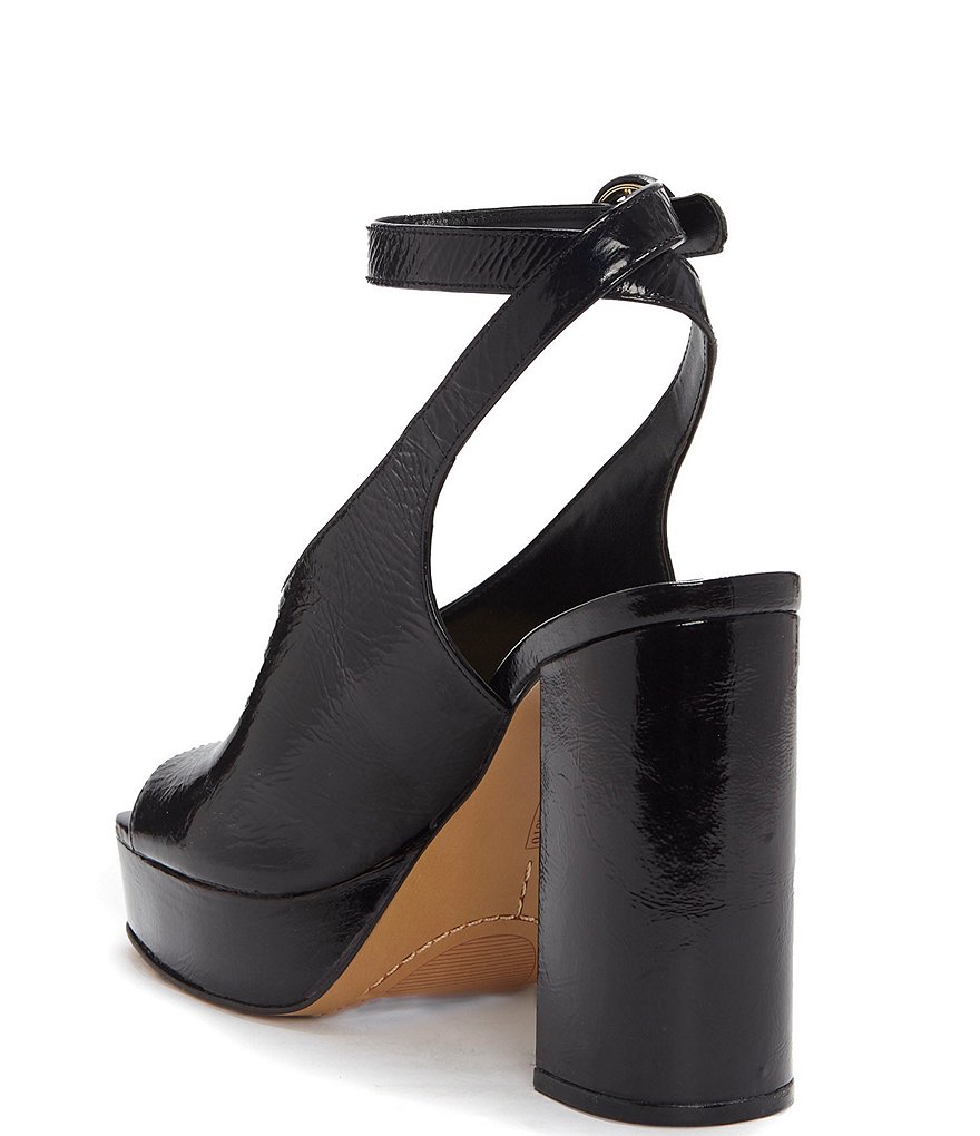 Vince Camuto Somerson Crinkle Patent Leather Platform Ankle Strap Sandals