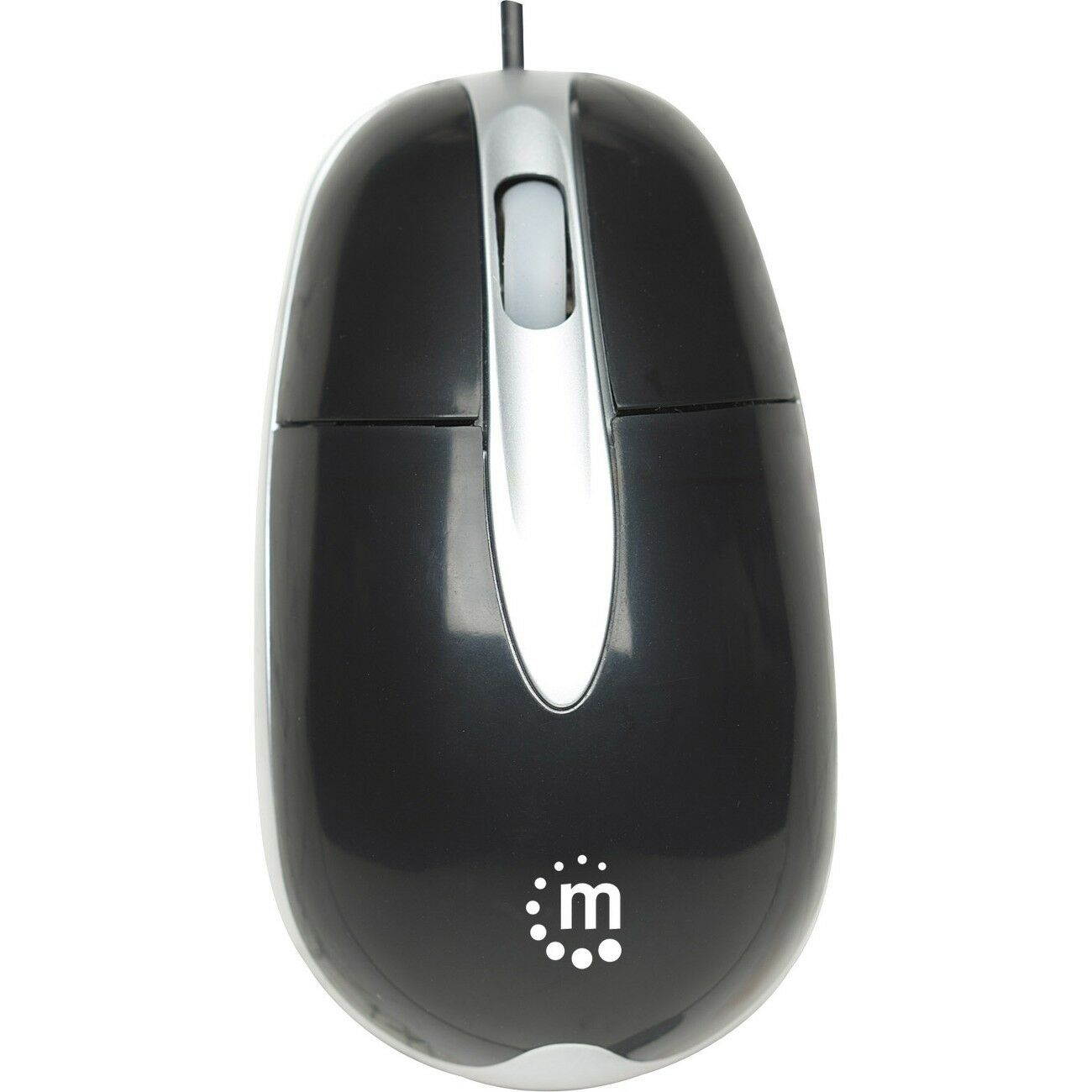 Manhattan Mh3 Mouse  Optical Wired  Black, Silver  Retail Usb  Scroll Wheel  3 X Button 1000 dpi