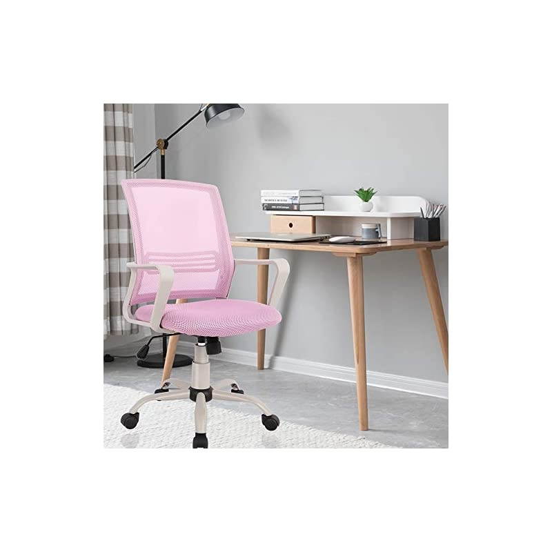 Chair, Mid Back Mesh Computer Swivel Desk Task Chair, Ergonomic Executive Chair with Armrests