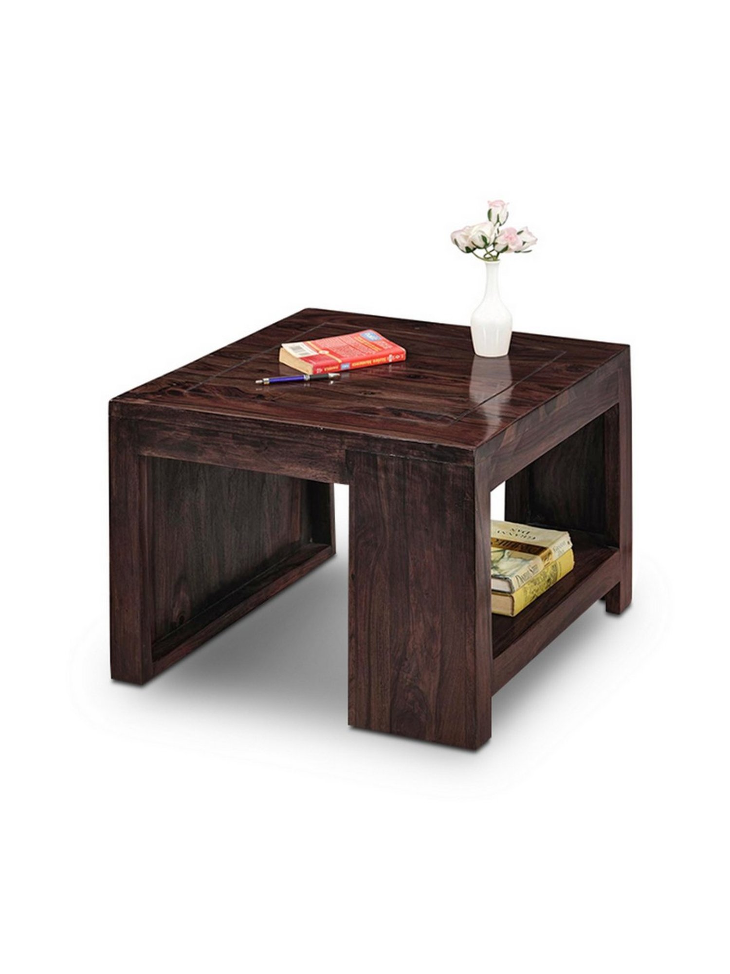 Ikiriya Piante Dark Brown Wood Coffee Table for Living Room