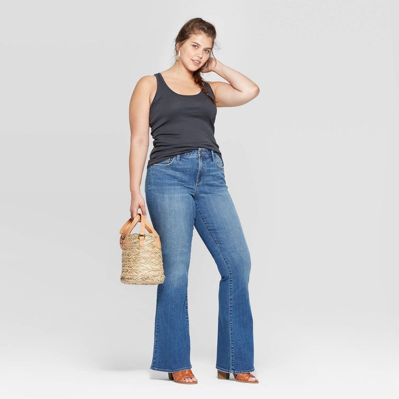Sail Blue Wide Leg Pocketed High Waist Jeans