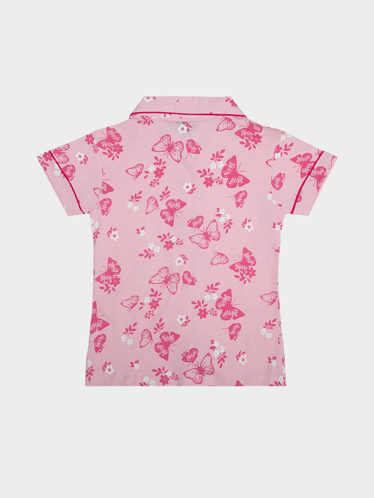 Bodycare Girls Light Pink Printed Shirt with Shorts