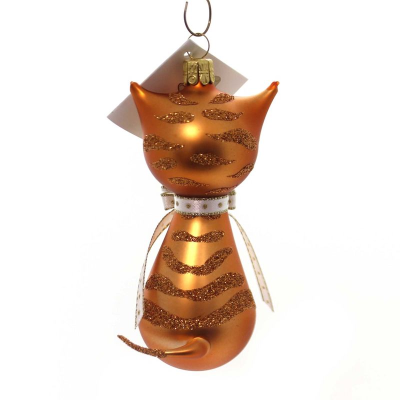 Golden Bell Collection 4.5" Brown Kitty W/Bow Tie Christmas Ornament Cat  -  Tree Ornaments