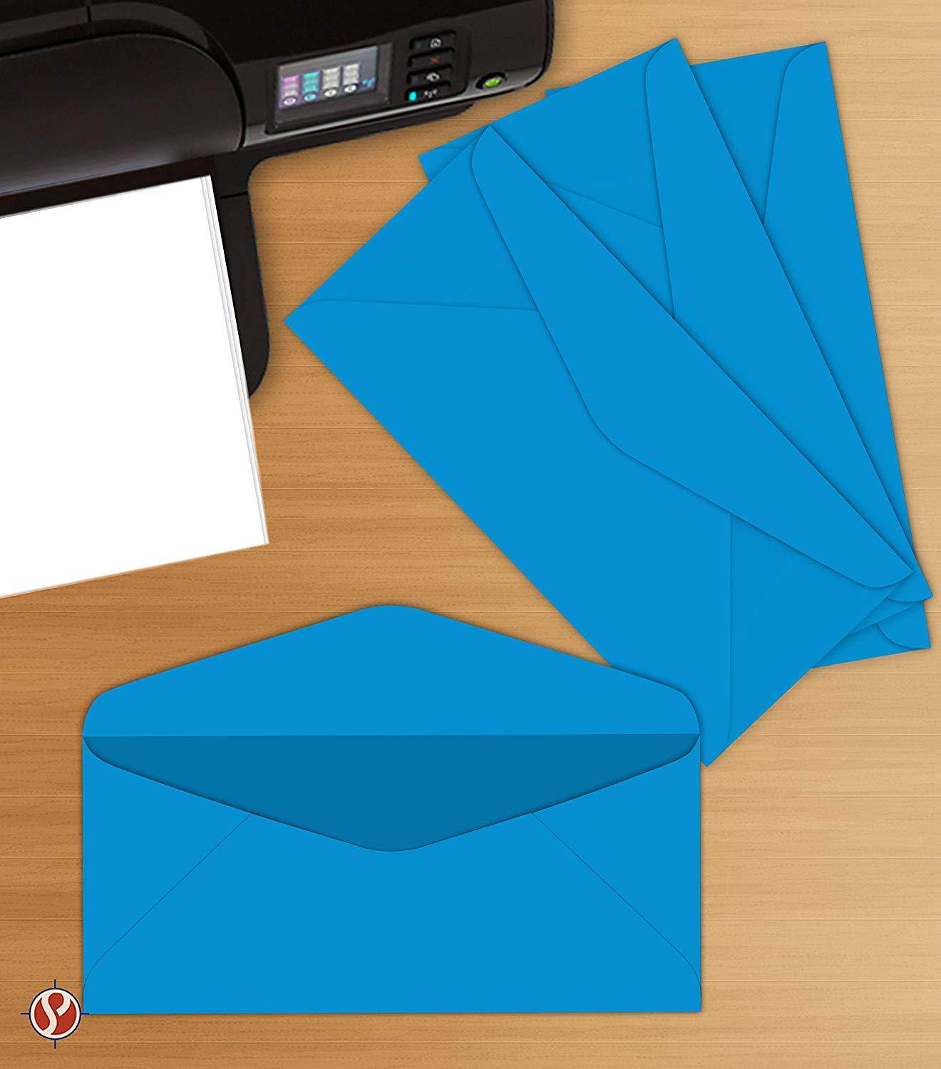 #10 Business Envelopes | 24lb (4 3/4 X 11 inches) | 50 Envelopes Per Pack | Blue