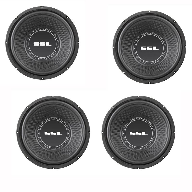 Sound Storm 12-Inch 800-Watt Max Power 4-Ohm Car Audio Stereo Subwoofer (4 Pack)