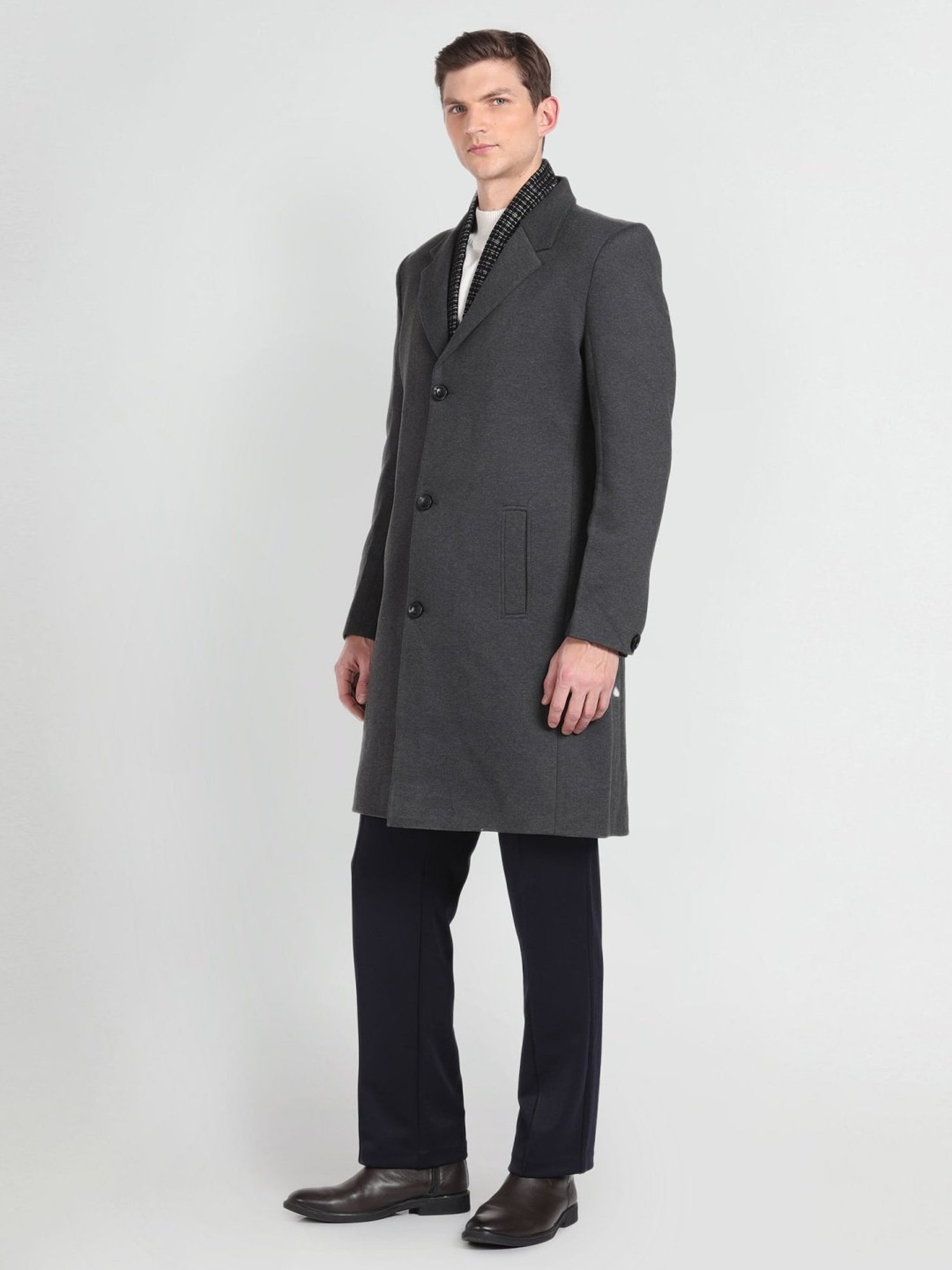 Arrow Sport Charcoal Regular Fit Overcoat