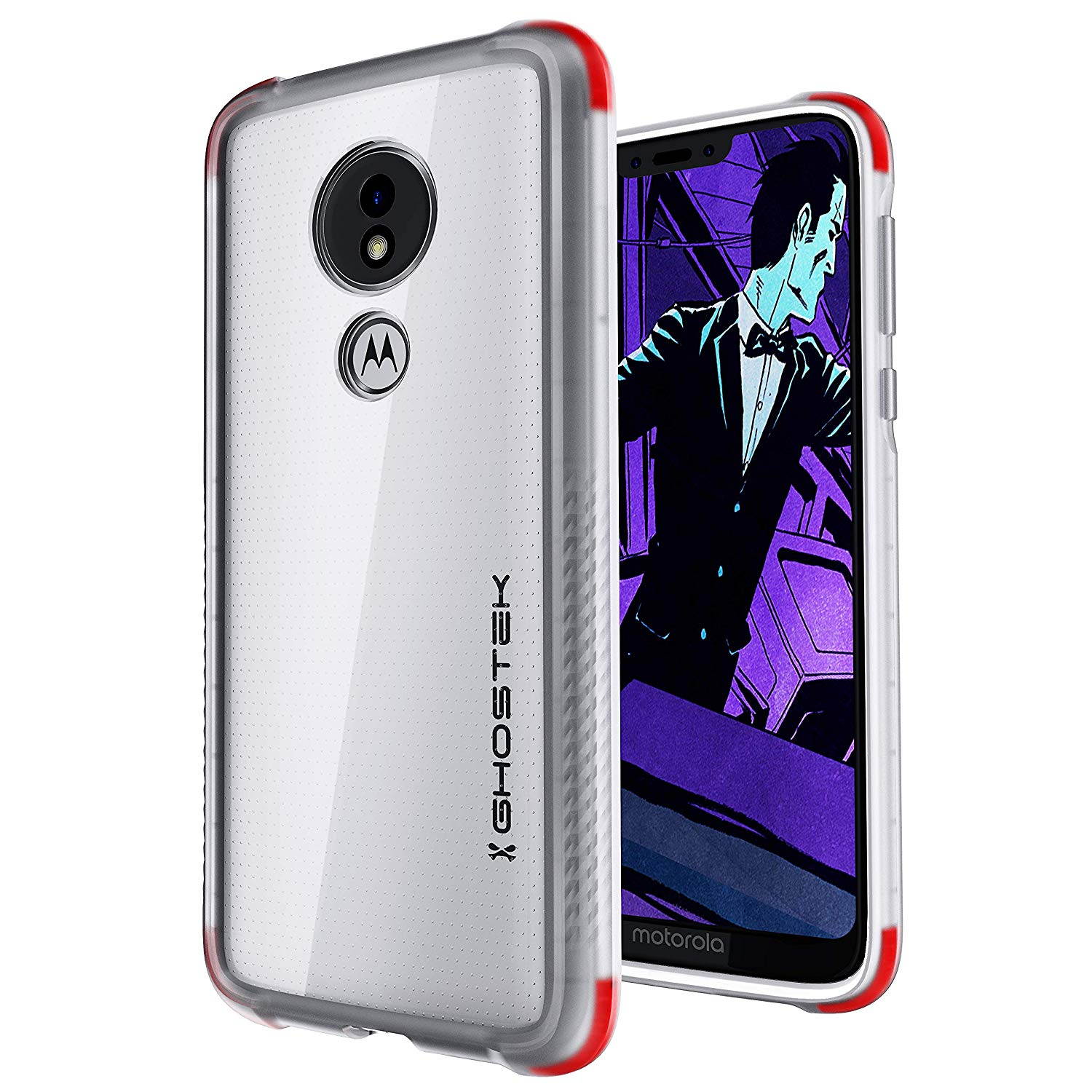 Ghostek Covert Clear Moto G7 Play Case with Super Slim Military Grade Armor Design Shockproof Heavy Duty Protection Scratch Resistant Back and Non-Slip Grip 2019 Moto G7 Play (5.7 Inch) - (Clear)