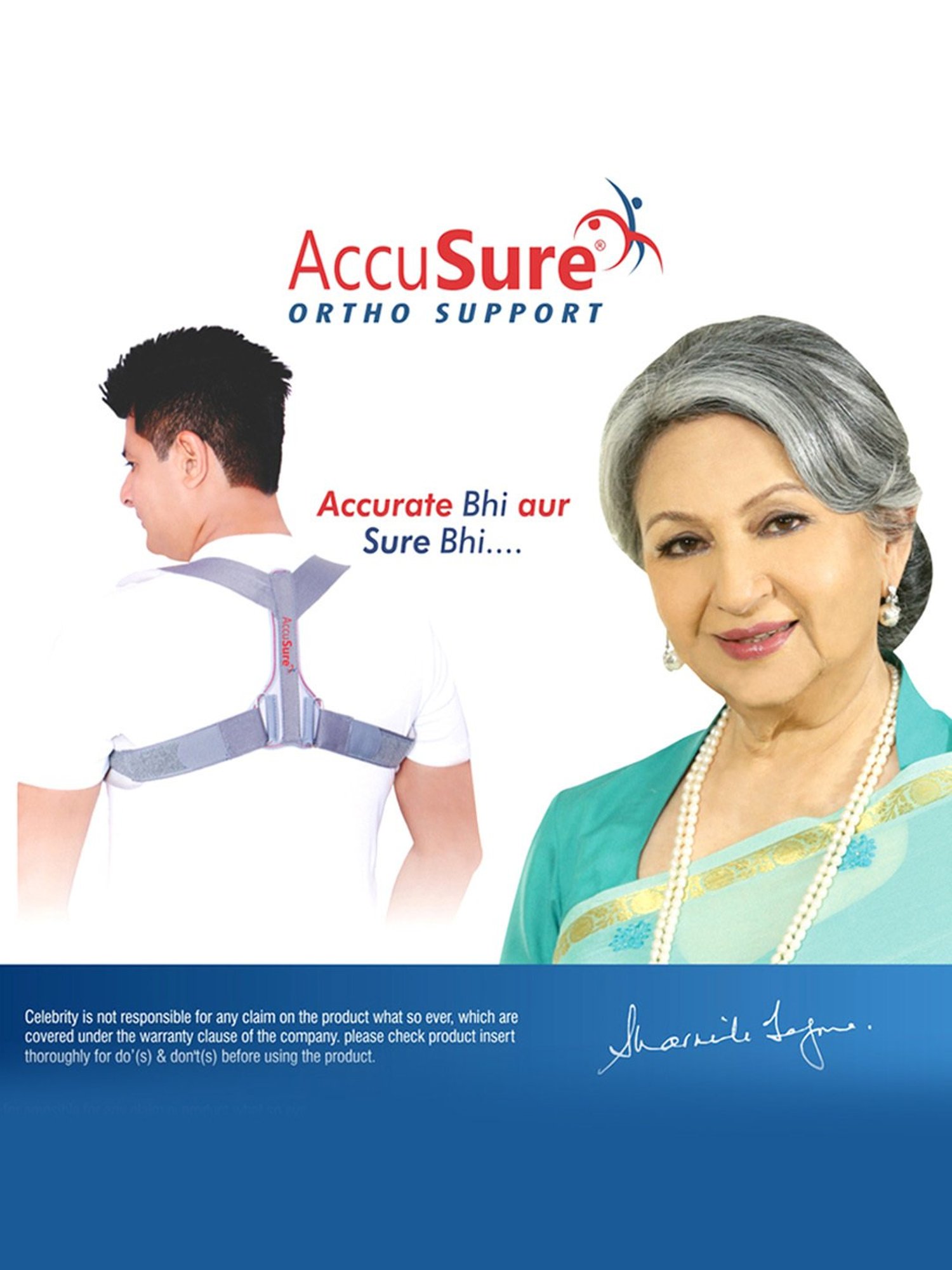 AccuSure Clavicle Brace With Velcro For Immobilize, Stabilize & Align Clavicle Fractures - Size-L