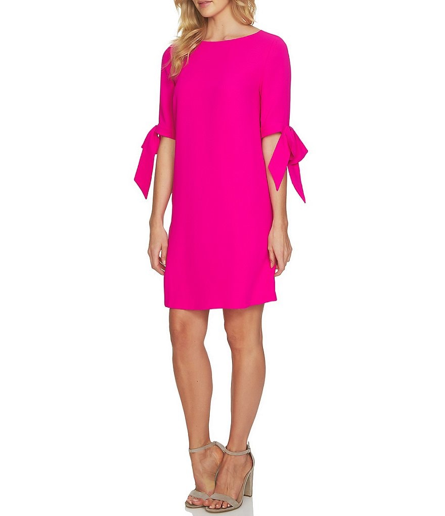 CeCe Bow Tie 3/4 Sleeve Shift Dress