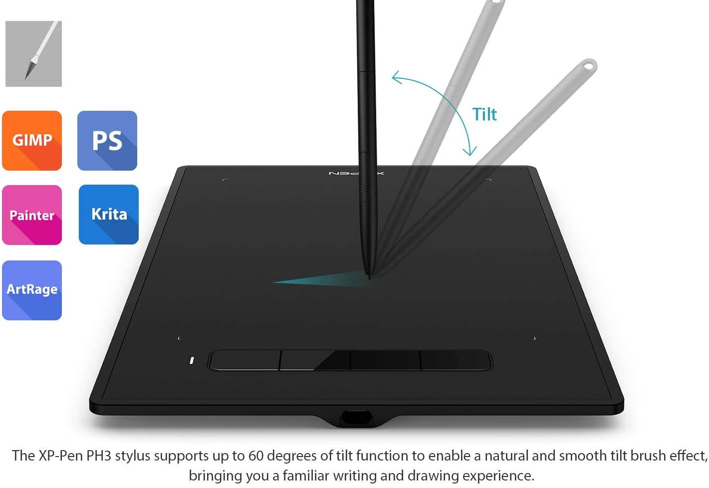 XP-PEN Star G960S Graphics Drawing Tablet 9 x 6 inch with 8192 Levels Pressure Sensitivity Tilt Support Passive Pen 4 Shortcut Keys