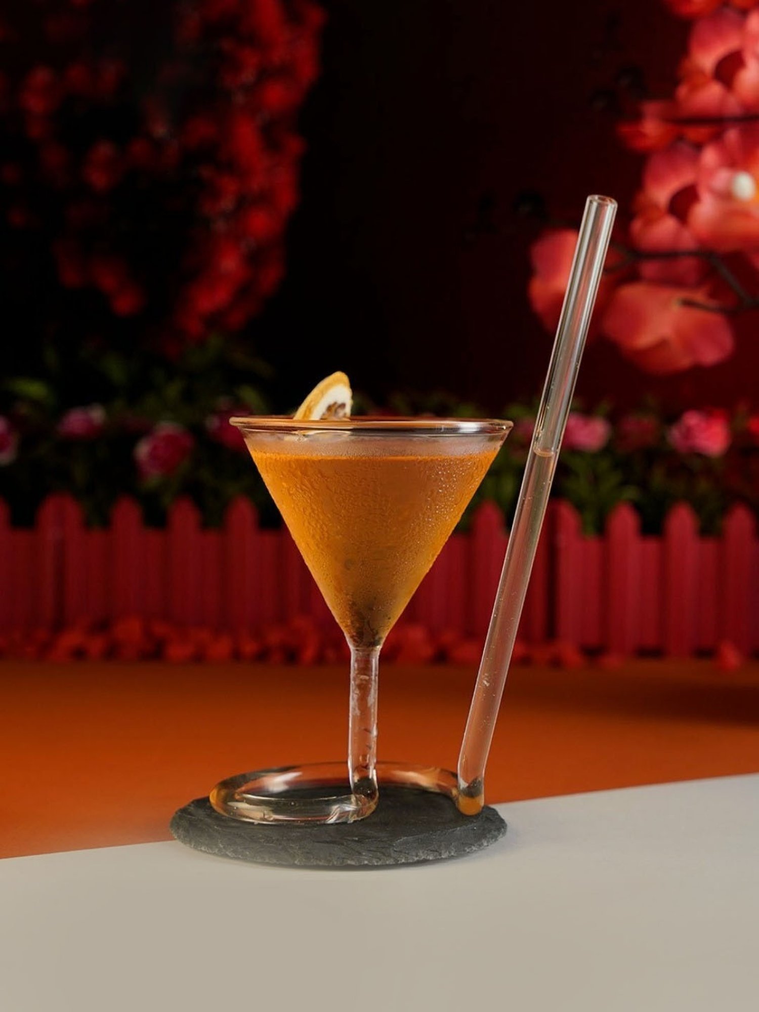 Melbify Roll Sip Transparent Cocktail Glass with straw 250ml - Set of 2