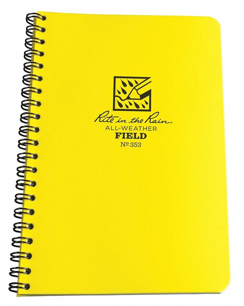 RITE IN THE RAIN 353 All Weather Notebook,Side Spiral,Field