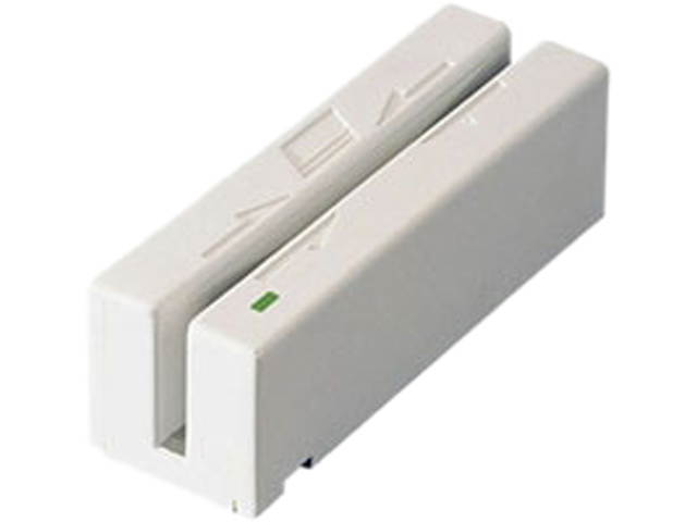 MagTek 21040146 SureSwipe Card Reader, 3-track, USB HID, Dual Head - White
