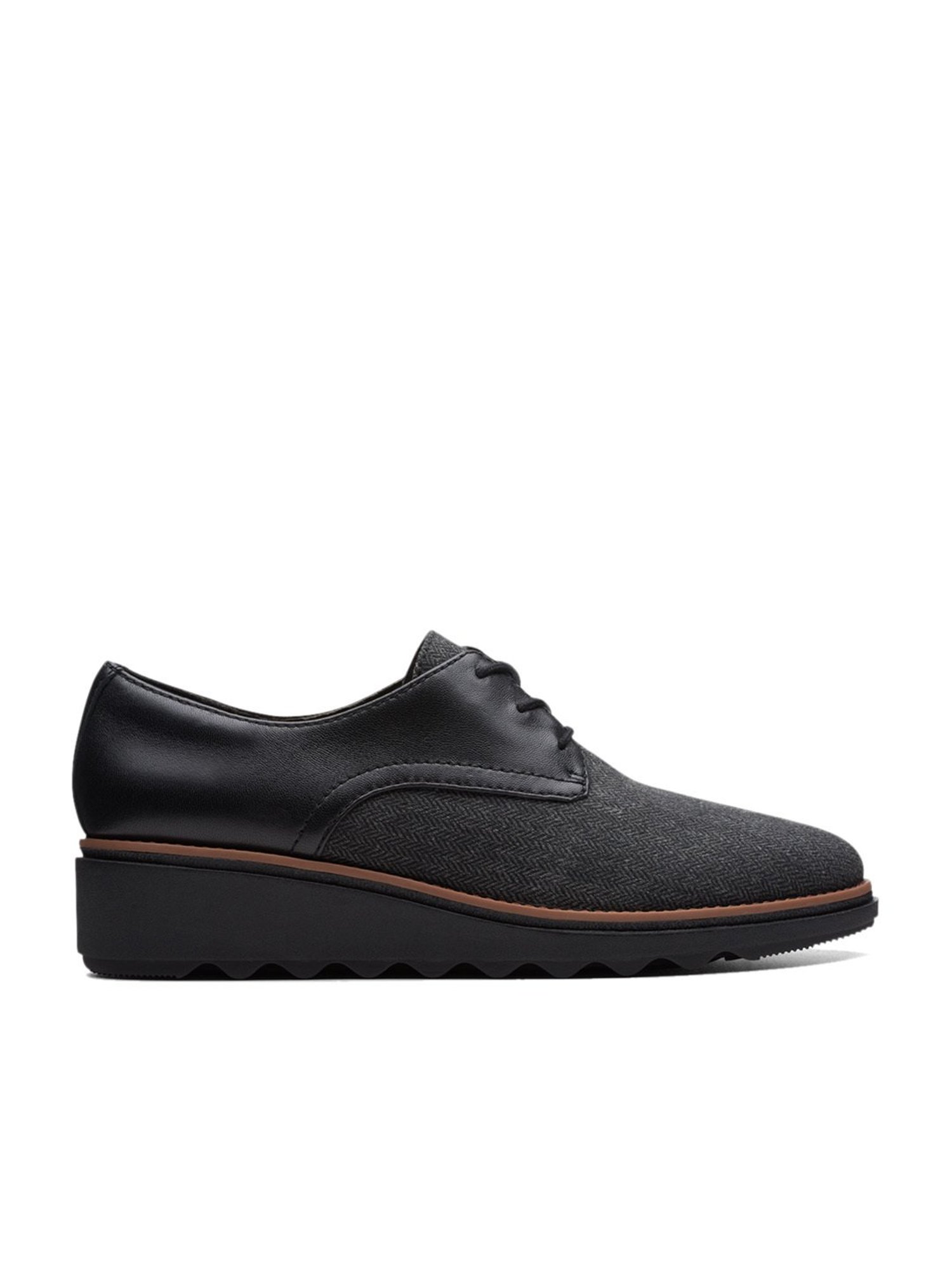 Clarks Women's Sharon Rae Black Derby Shoes