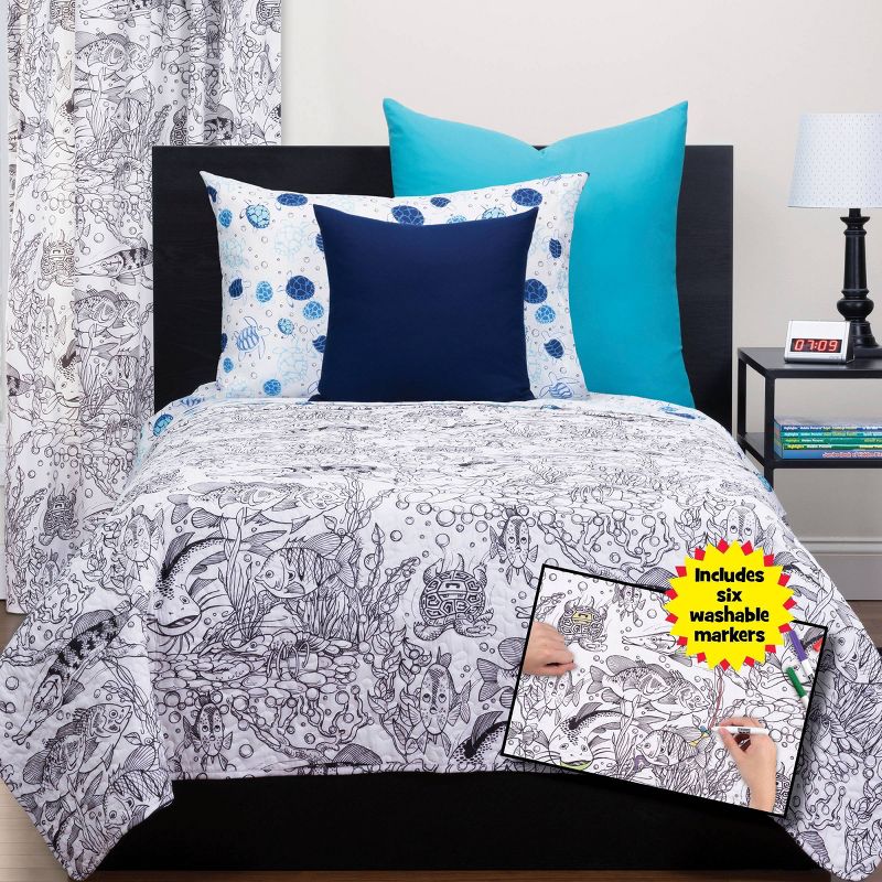 Full/Queen Under The Sea Hidden Pictures Puzzle Quilt - Highlights