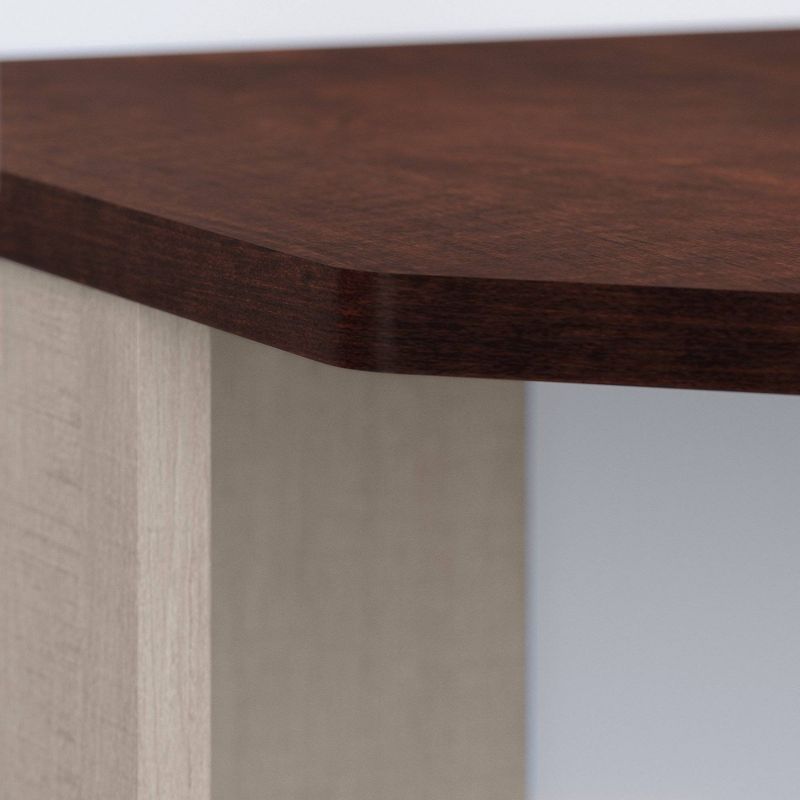 Townhill Corner Desk Washed Gray and Madison Cherry - Bush Furniture