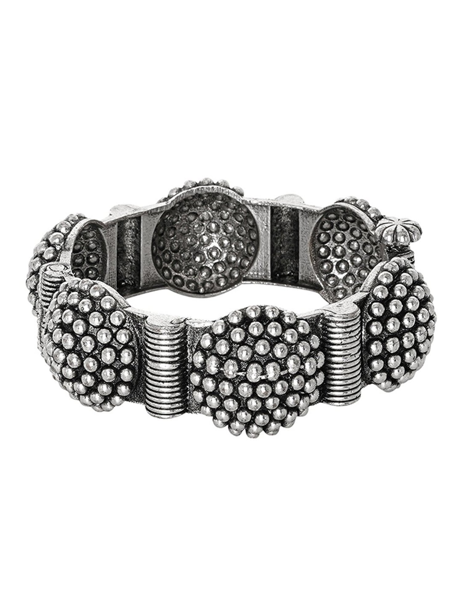 Teejh Ethnic  Nurat Sliver Oxidized Bangles for Women