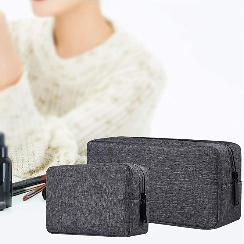 Accessories Case Durable Small Accessories Storage Bag Compatible Laptop Charger Various USB Cables Cords and Power Travel Gadget Carry Bag Dark GraySmall+Big