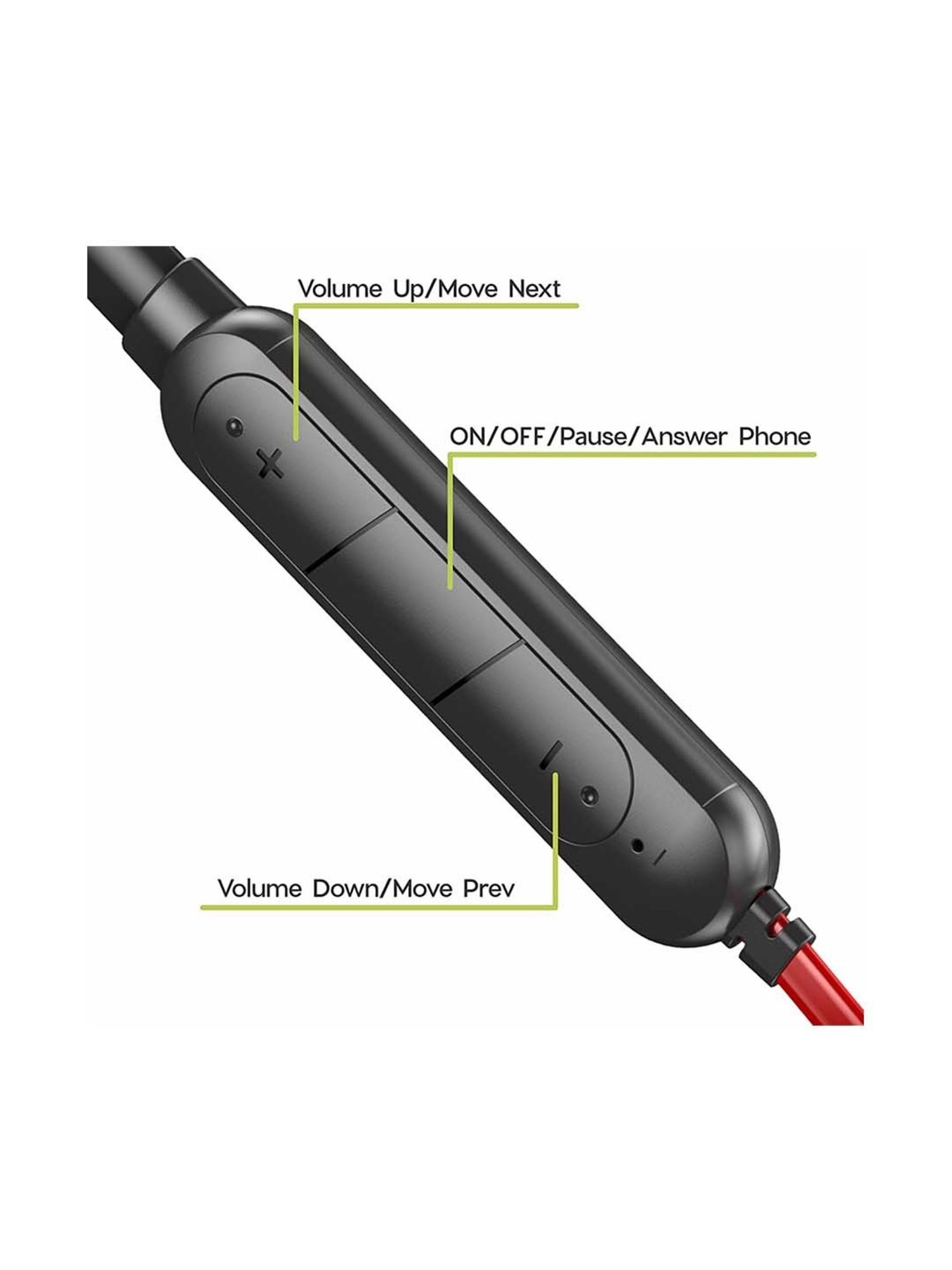 Maxx NX10 Wireless Neckband with Rapid Charge (Black/Red)