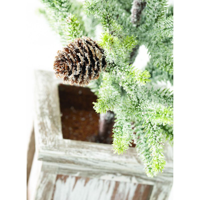 Home Heritage Snowdrift Spruce 6.5 Foot Flocked Christmas Tree with White Lights