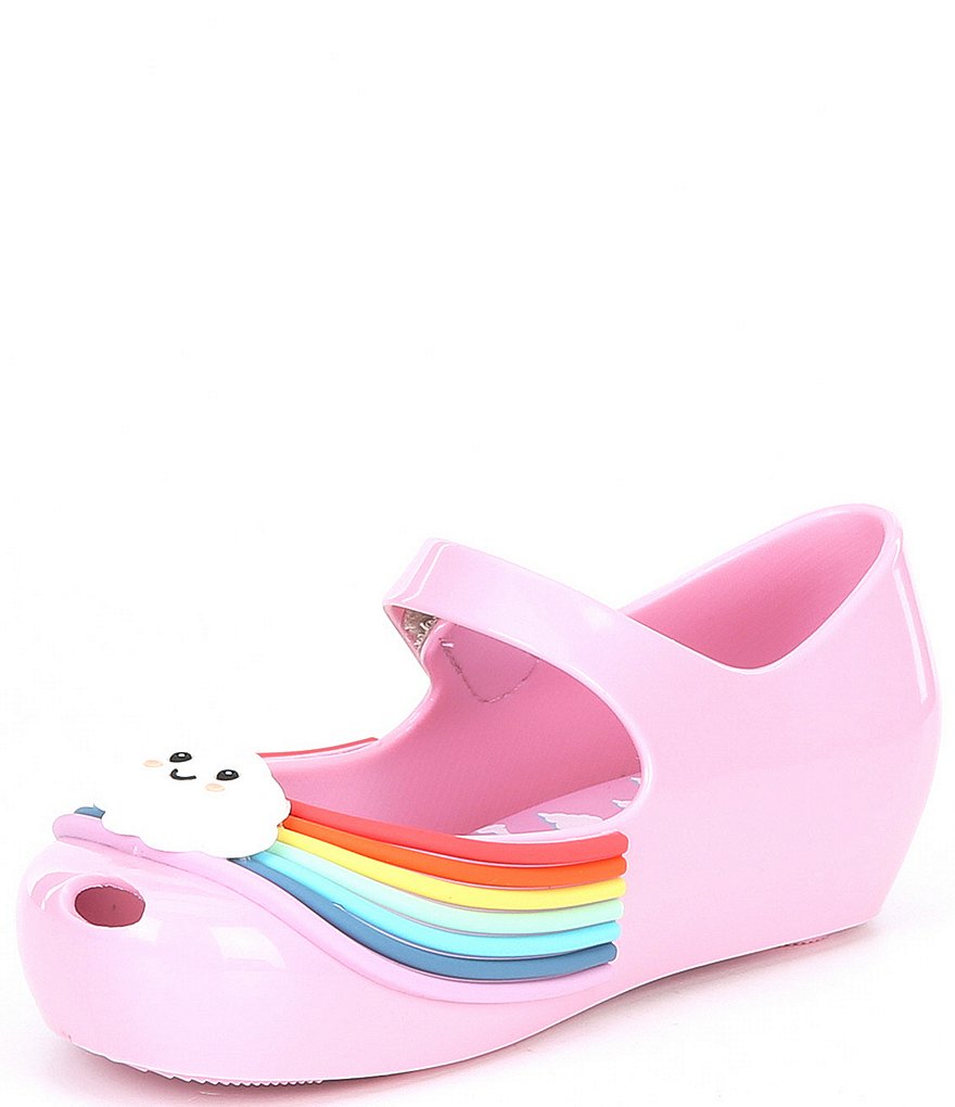 Mini Melissa Girl's Mini Ultra Girl Sunny Day Cloud And Rainbow Detail Mary Janes (Toddler)