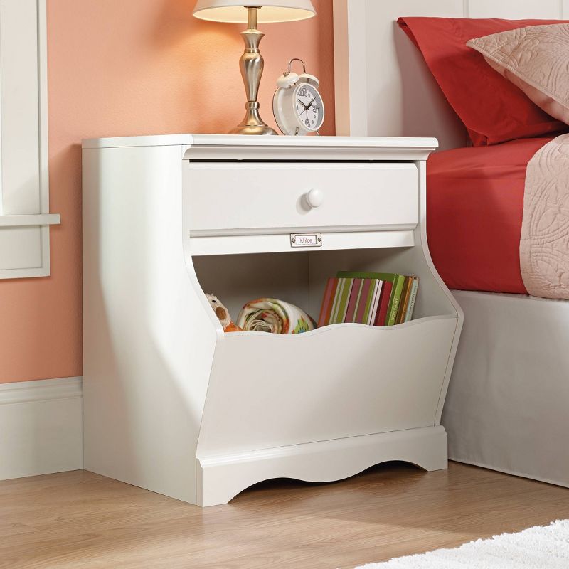 Pogo Nightstand with Storage Bin - Soft White - Sauder