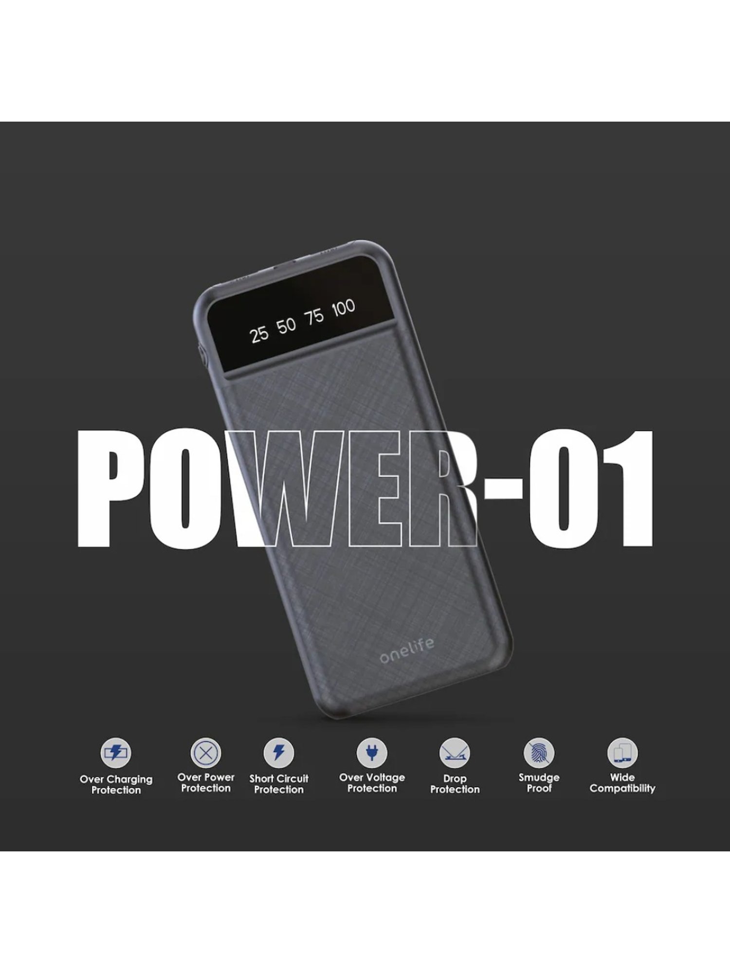 Onelife Power 01 10000 mAh Slim Power Bank (Black)