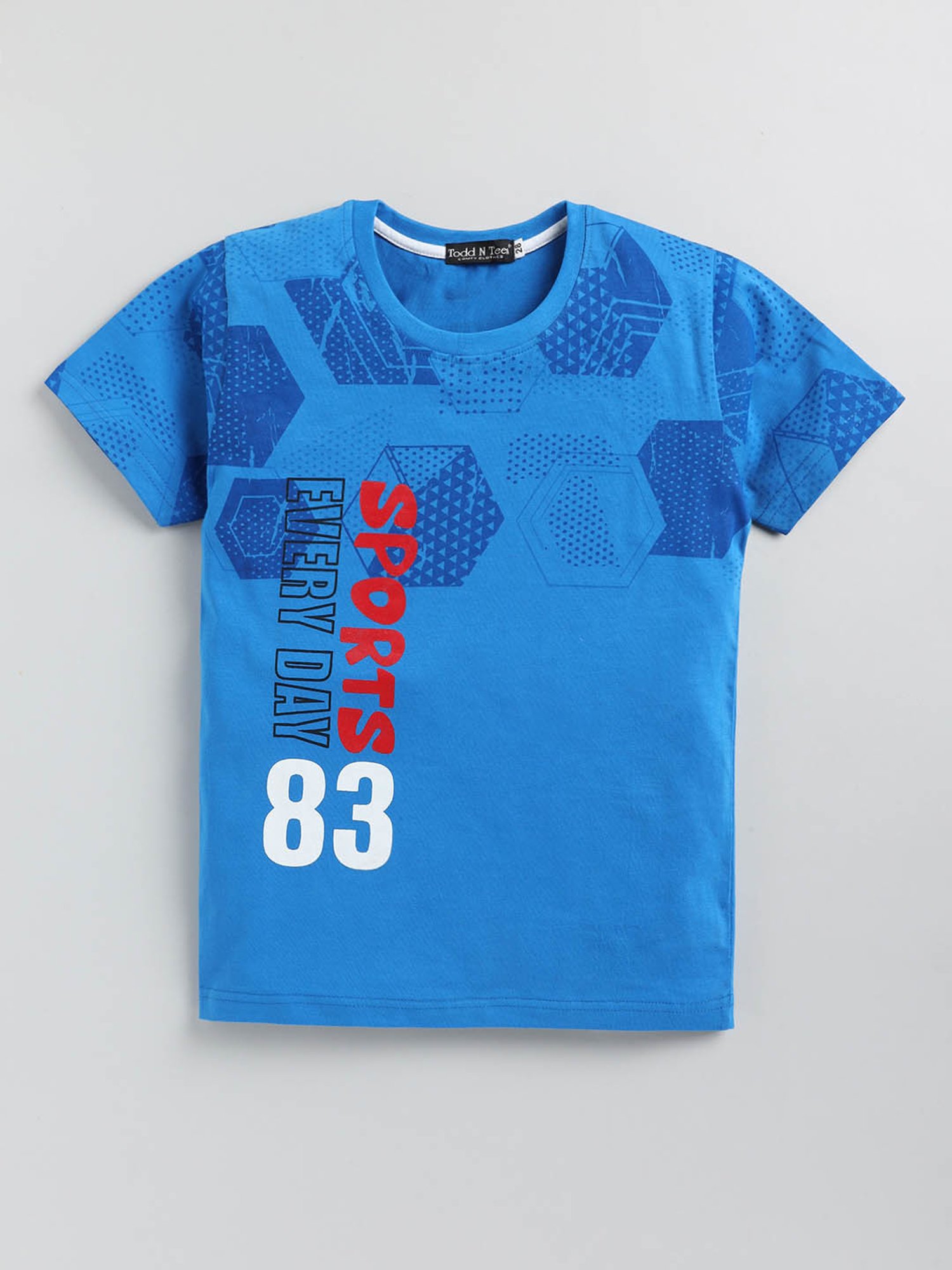 Todd N Teen Kids Blue Printed T-Shirt with Trackpants