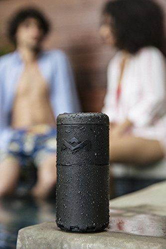 House of Marley, Chant Sport Bluetooth Speaker, Designed to Float, Waterproof/Dust Resistant IP67, Integrated Mic, Fits In Most Cup Holders & Bottle Cages, Carabiner Clip, Outdoor, EM-JA009-BK Black