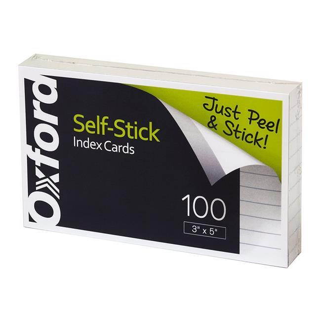 Oxford 61100 Self-Stick Index Card, White