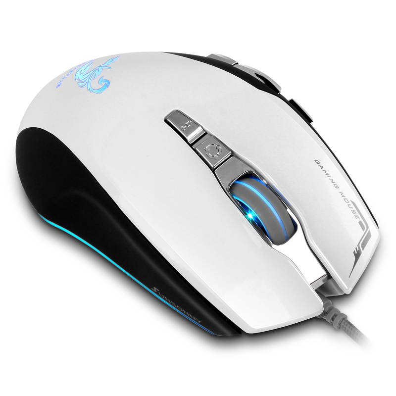 Merdia Sunsonny 800-4000DPI 11 Button 7 LED Colors Professional Ergonomics Wired V58 Gaming Mouse (White)