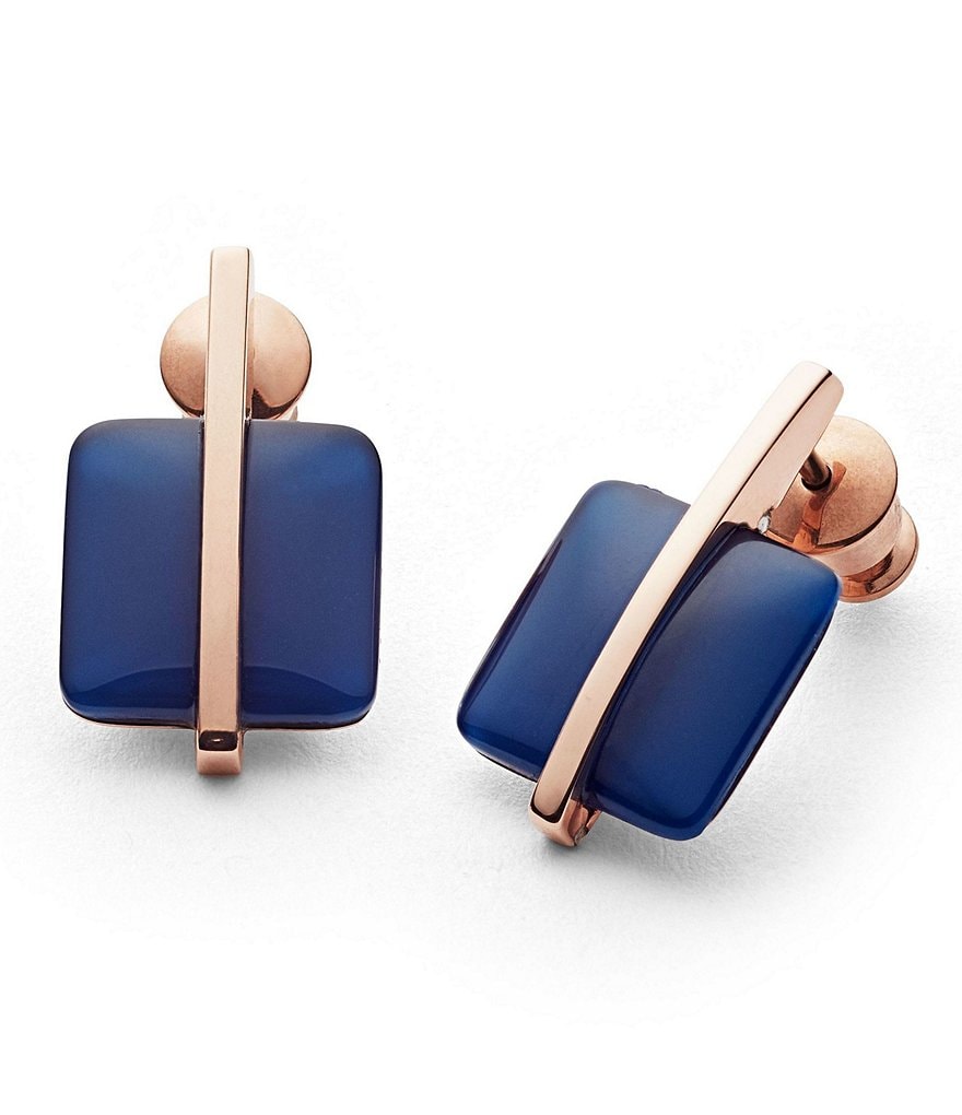 Skagen Blue Sea Glass Stud Earrings