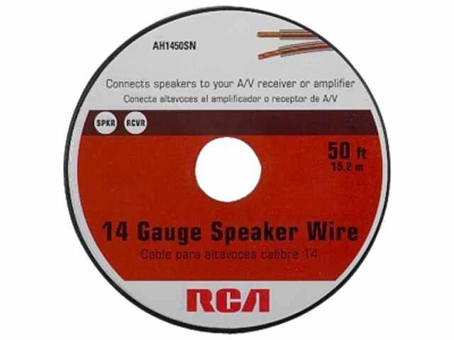 Audiovox Model AH1450SN 50 ft 14 GAUGE SPEAKER WIRE RCA AUDIO HOOKUP